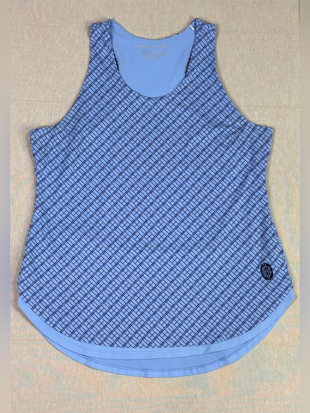 Peter Millar UPF 50+ Performance Tank Blue Luxury Golf Activewear Medium